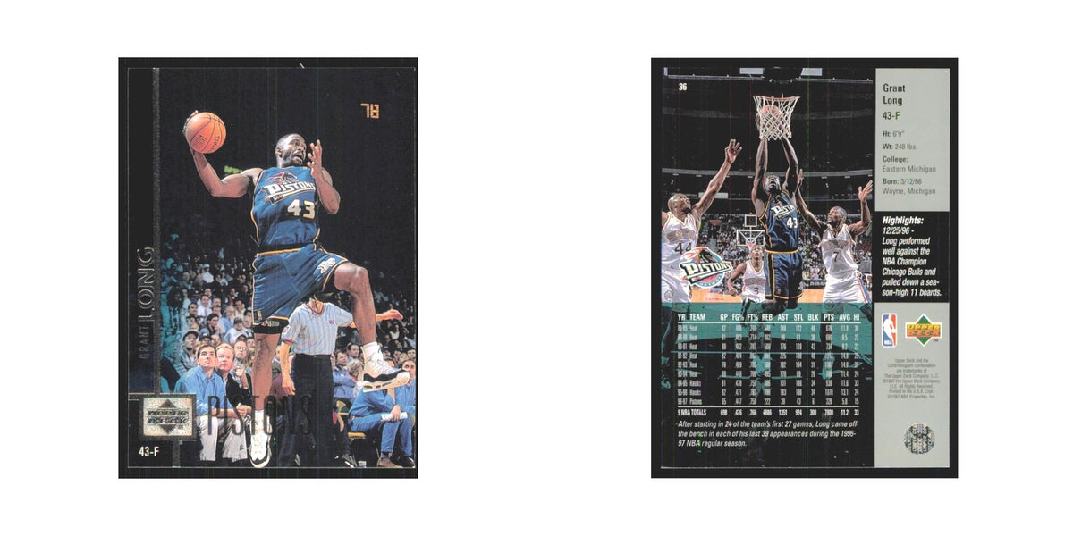 Grant Long 1997 Upper Deck #36 Detroit Pistons Basketball Card NM