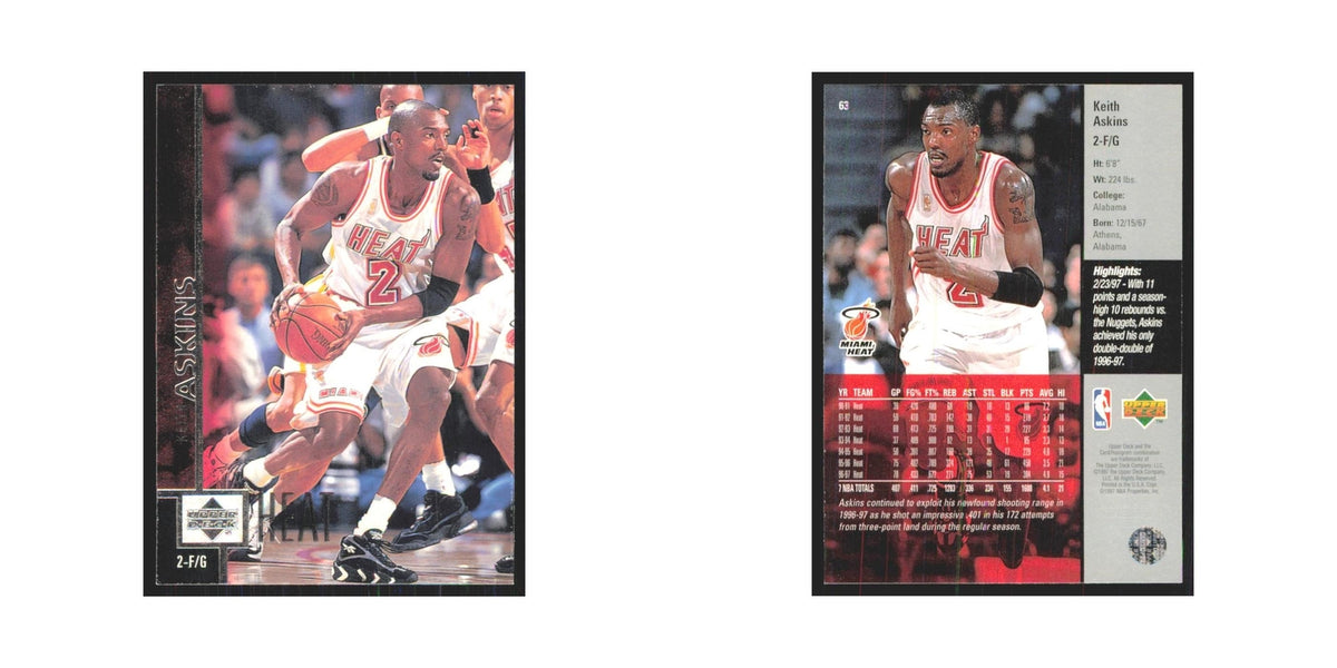 Keith Askins 1997 Upper Deck #63 Miami Heat Basketball Card NM