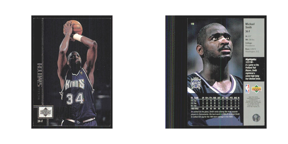 Michael Smith 1997 Upper Deck #110 Sacramento Kings Basketball Card NM