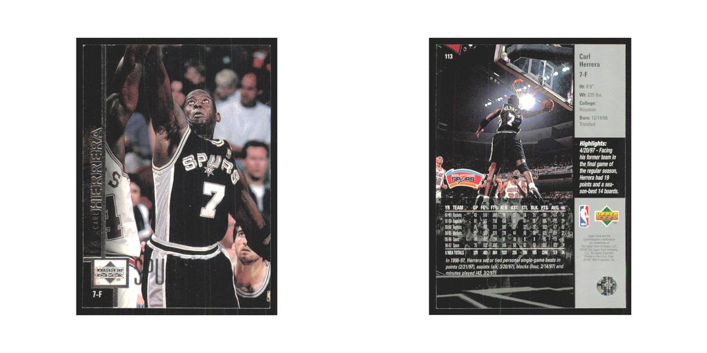 Carl Herrera 1997 Upper Deck #113 San Antonio Spurs Basketball Card NM