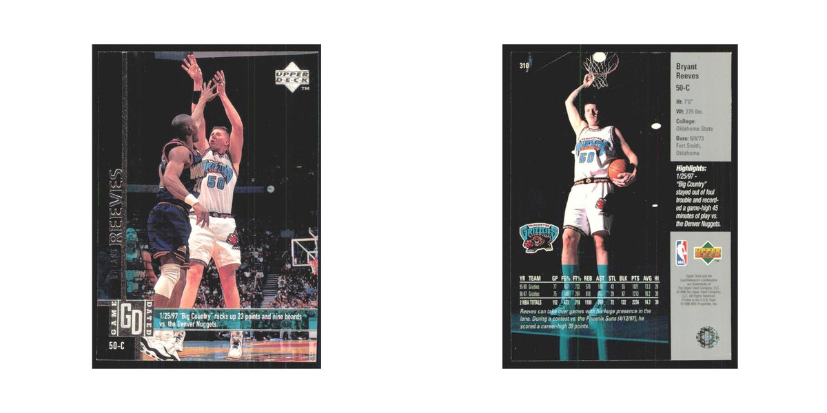 Bryant Reeves 1997 Upper Deck #310 Vancouver Grizzlies Basketball Card NM