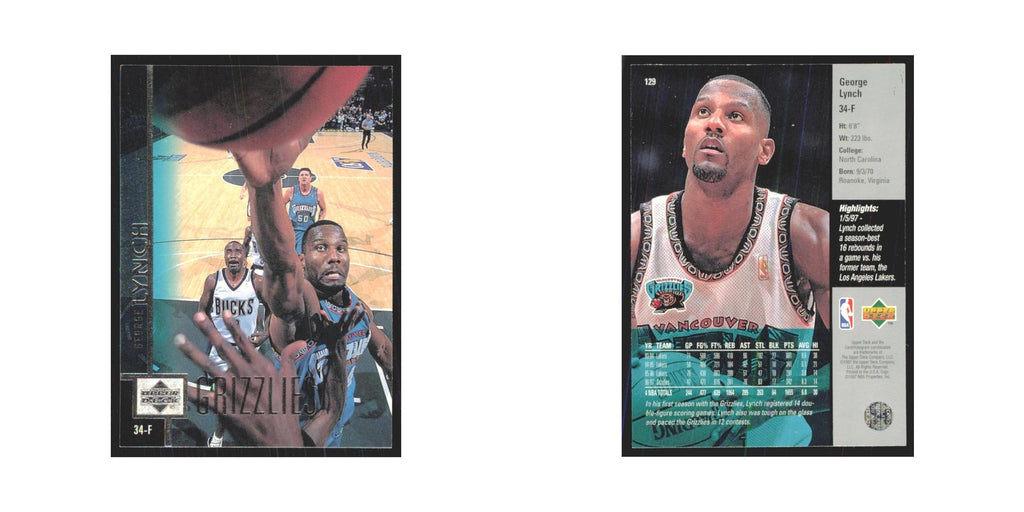 George Lynch 1997 Upper Deck #129 Vancouver Grizzlies Basketball Card NM