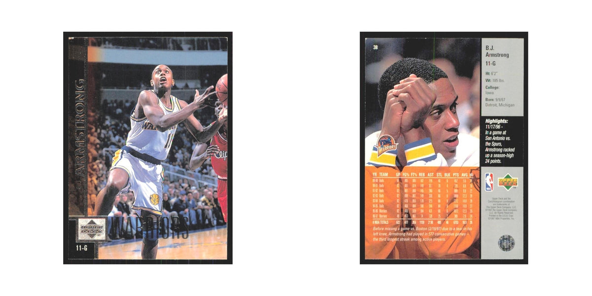 B.J. Armstrong 1997 Upper Deck #38 Golden State Warriors Basketball Card NM