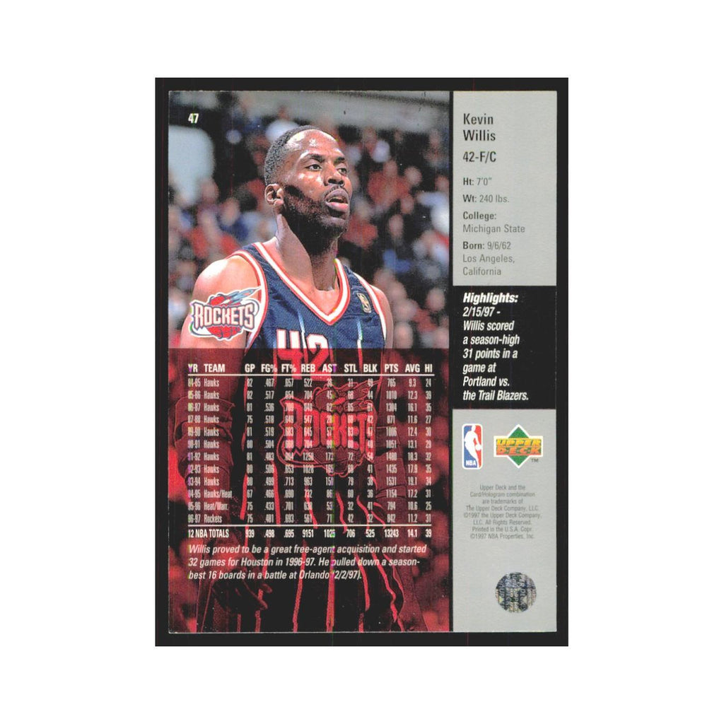 Kevin Willis 1997 Upper Deck #47 Houston Rockets Basketball Card NM
