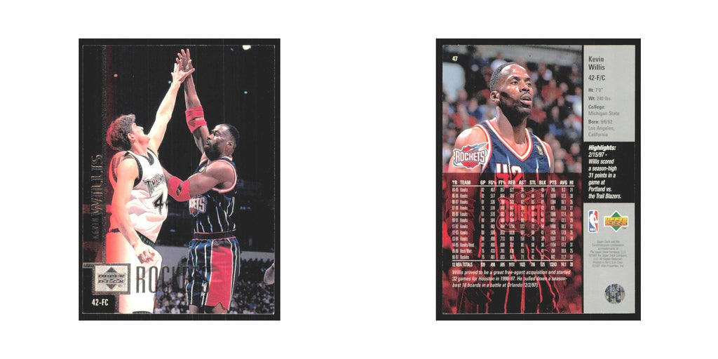 Kevin Willis 1997 Upper Deck #47 Houston Rockets Basketball Card NM