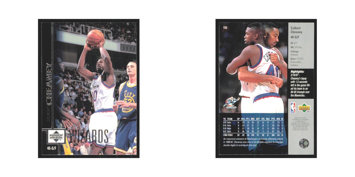 Calbert Cheaney 1997 Upper Deck #132 Washington Wizards Basketball Card NM