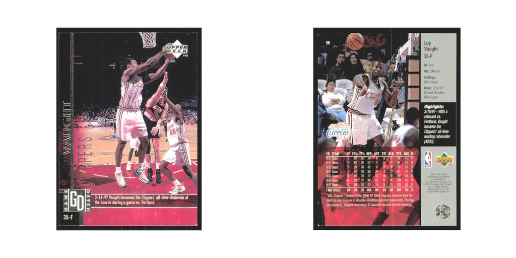 Loy Vaught 1997 Upper Deck #56 Los Angeles Clippers Basketball Card NM