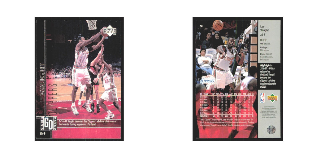 Loy Vaught 1997 Upper Deck #56 Los Angeles Clippers Basketball Card NM