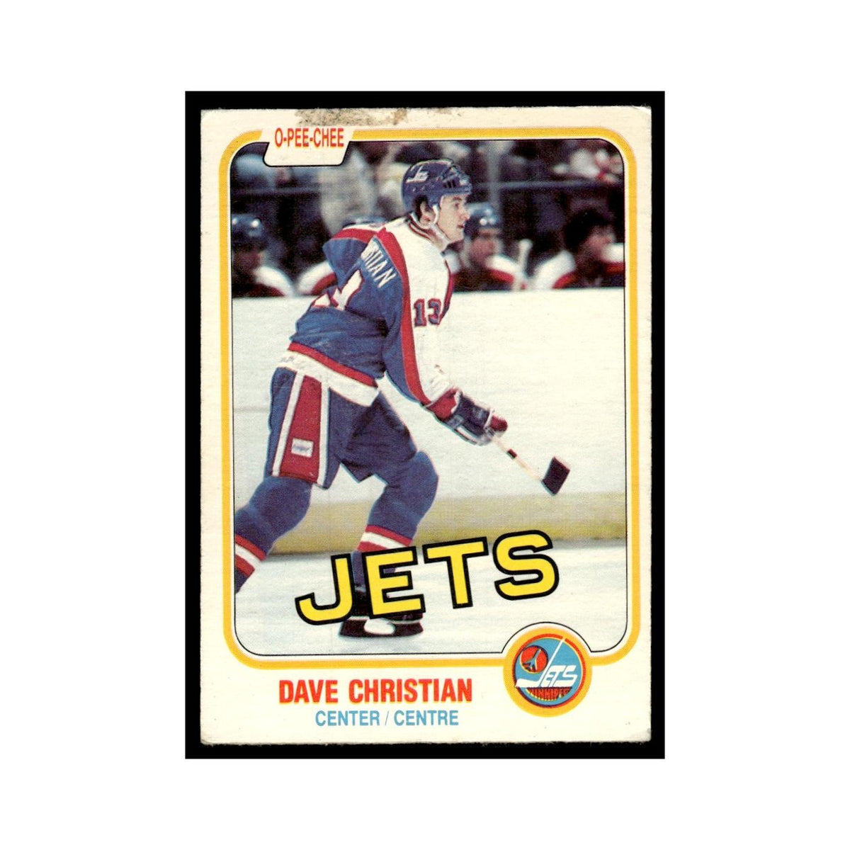 Dave Christian 1981 O-Pee-Chee (Damaged) #359 Winnipeg Jets Hockey Card VG