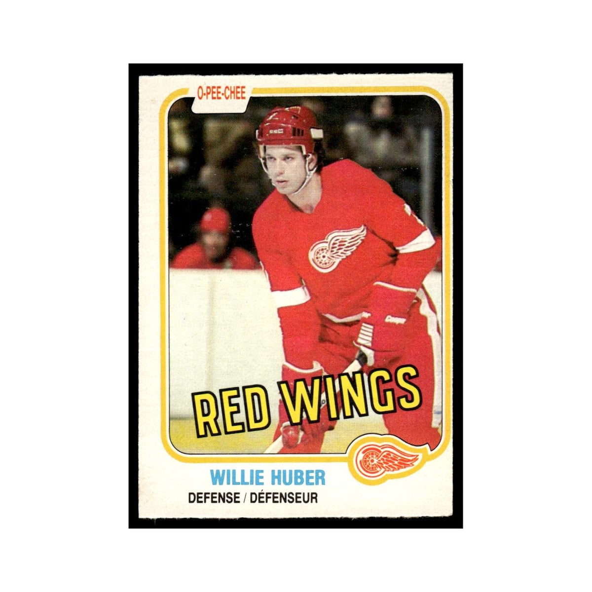 Willie Huber 1981 O-Pee-Chee #89 Detroit Red Wings Hockey Card EX