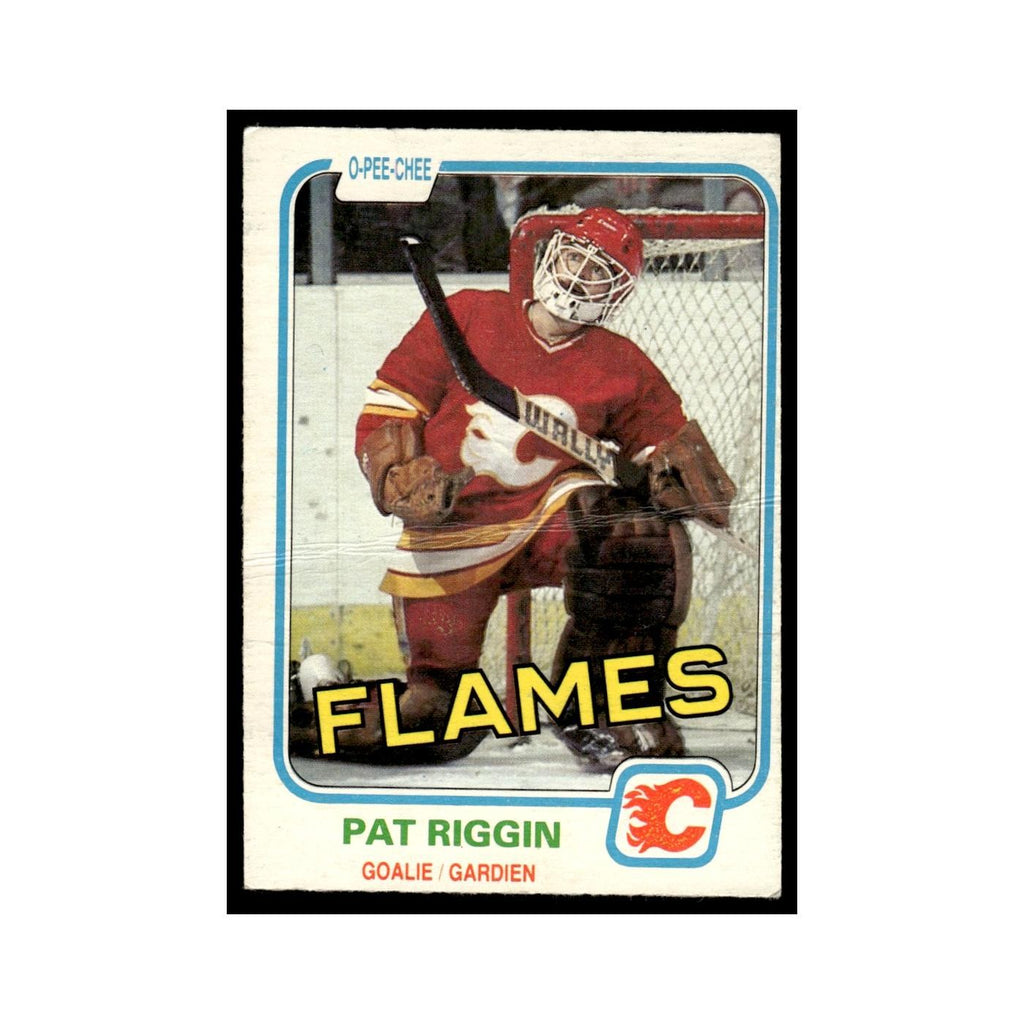 Pat Riggin Rookie 1981 O-Pee-Chee (Damaged) #37 Calgary Flames Hockey Card Poor