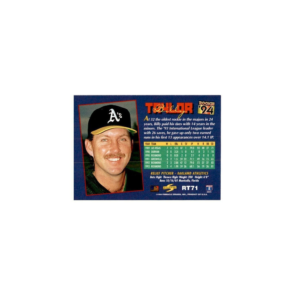 Billy Taylor Rookie 1994 Score Rookie & Traded #RT71 Oakland Athletics NM