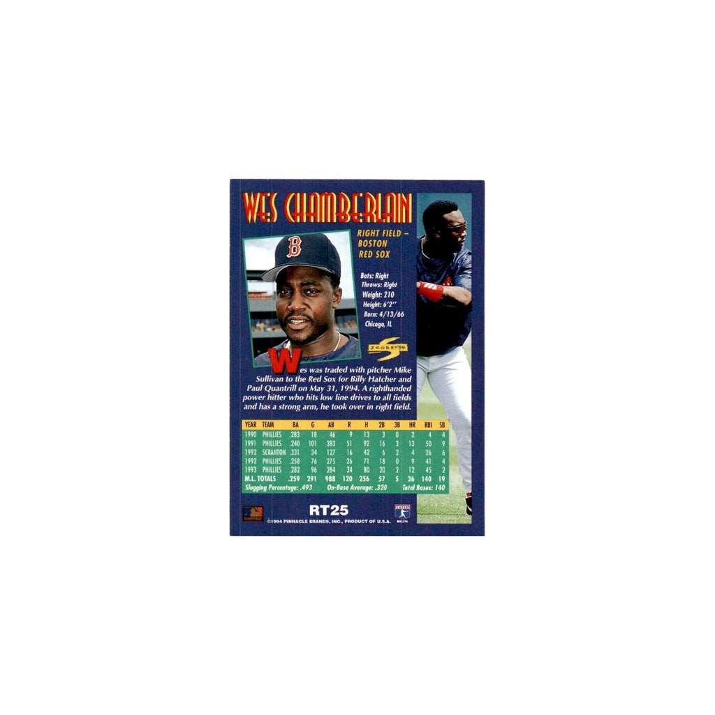 Wes Chamberlain 1994 Score Rookie & Traded #RT25 Boston Red Sox Baseball Card NM