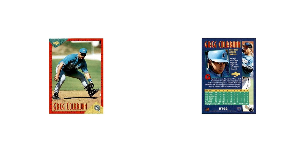 Greg Colbrunn Rookie 1994 Score Rookie & Traded #RT92 Florida Marlins NM