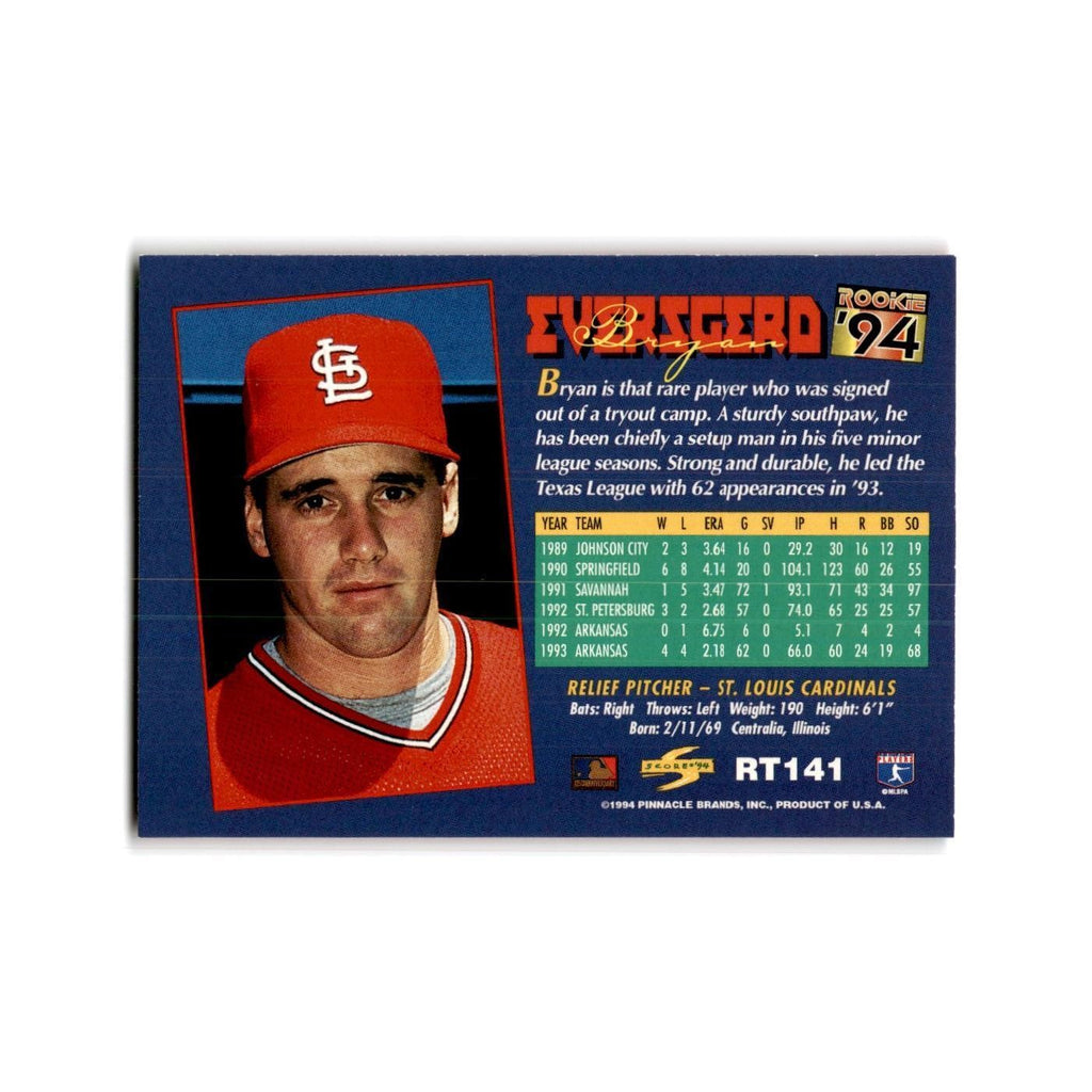 Bryan Eversgerd Rookie 1994 Score Rookie & Traded #RT141 St. Louis Cardinals NM