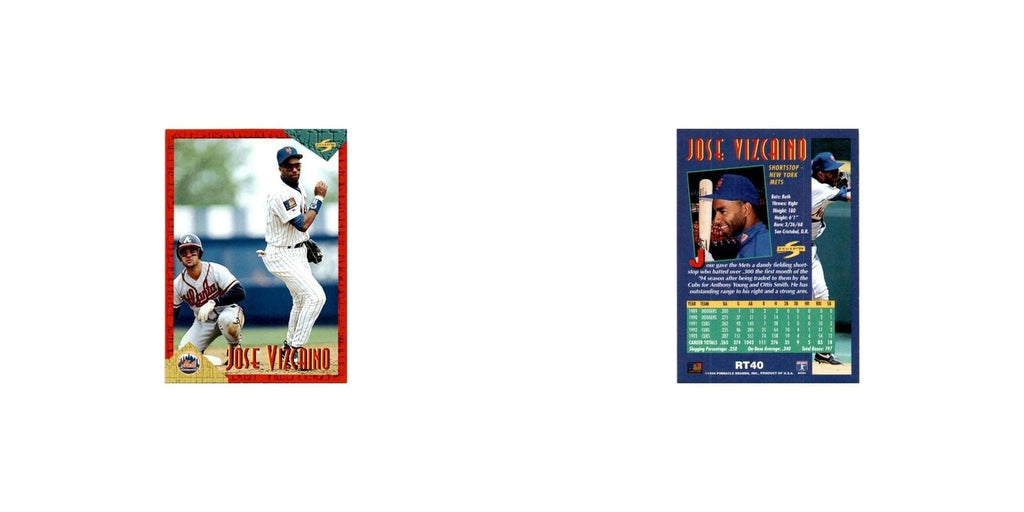 Jose Vizcaino 1994 Score Rookie & Traded #RT40 New York Mets Baseball Card NM
