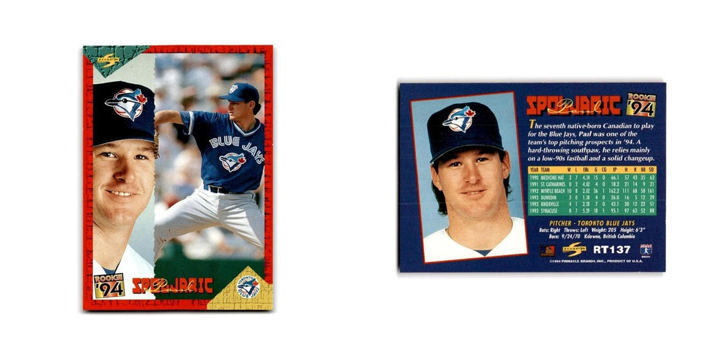 Paul Spoljaric Rookie 1994 Score Rookie & Traded #RT137 Toronto Blue Jays NM