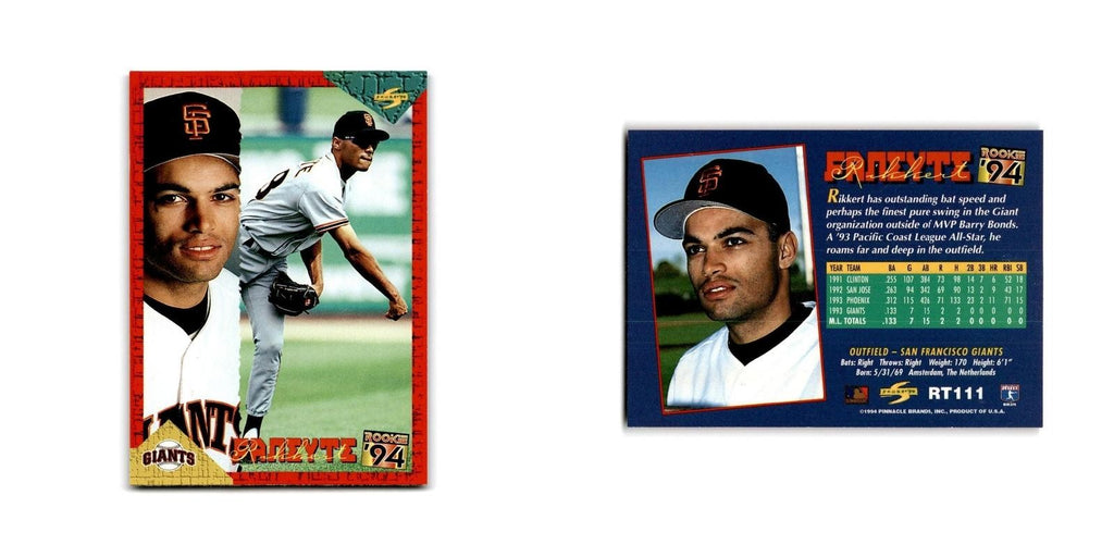 Rikkert Faneyte Rookie 1994 Score Rookie & Traded #RT111 San Francisco Giants NM