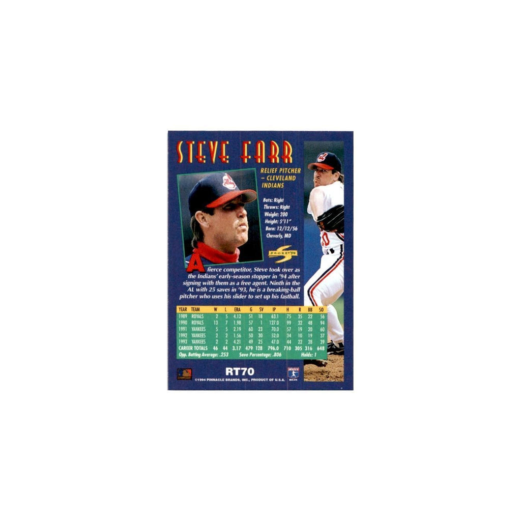 Steve Farr 1994 Score Rookie & Traded #RT70 Cleveland Indians Baseball Card NM