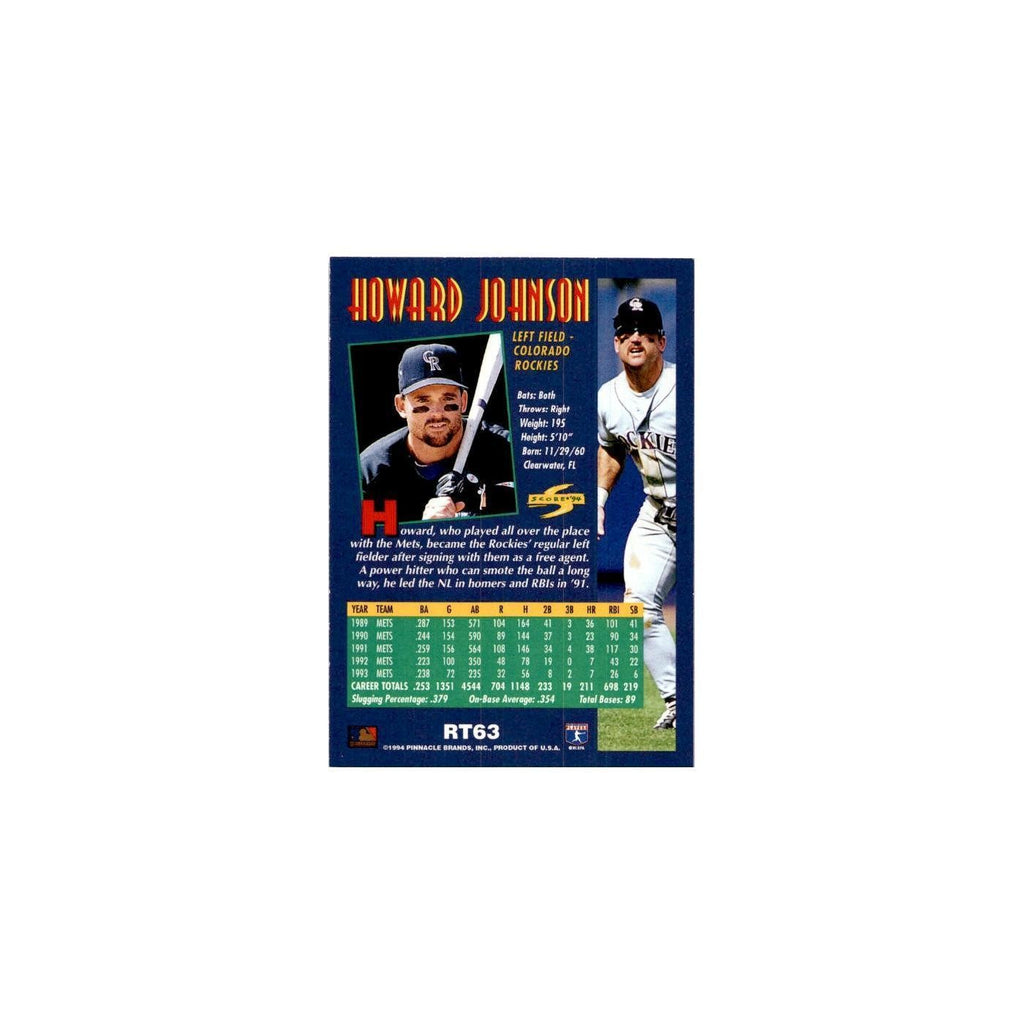 Howard Johnson 1994 Score Rookie & Traded #RT63 Colorado Rockies NM