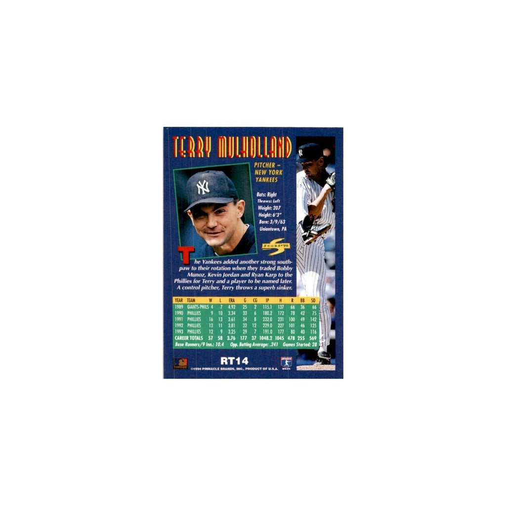 Terry Mulholland 1994 Score Rookie & Traded #RT14 New York Yankees NM