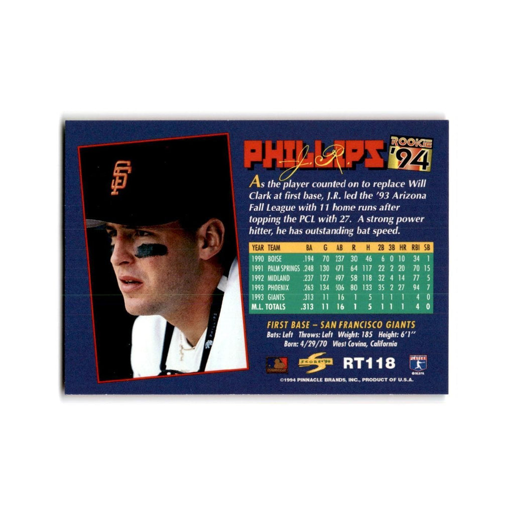 J.R. Phillips Rookie 1994 Score Rookie & Traded #RT118 San Francisco Giants NM