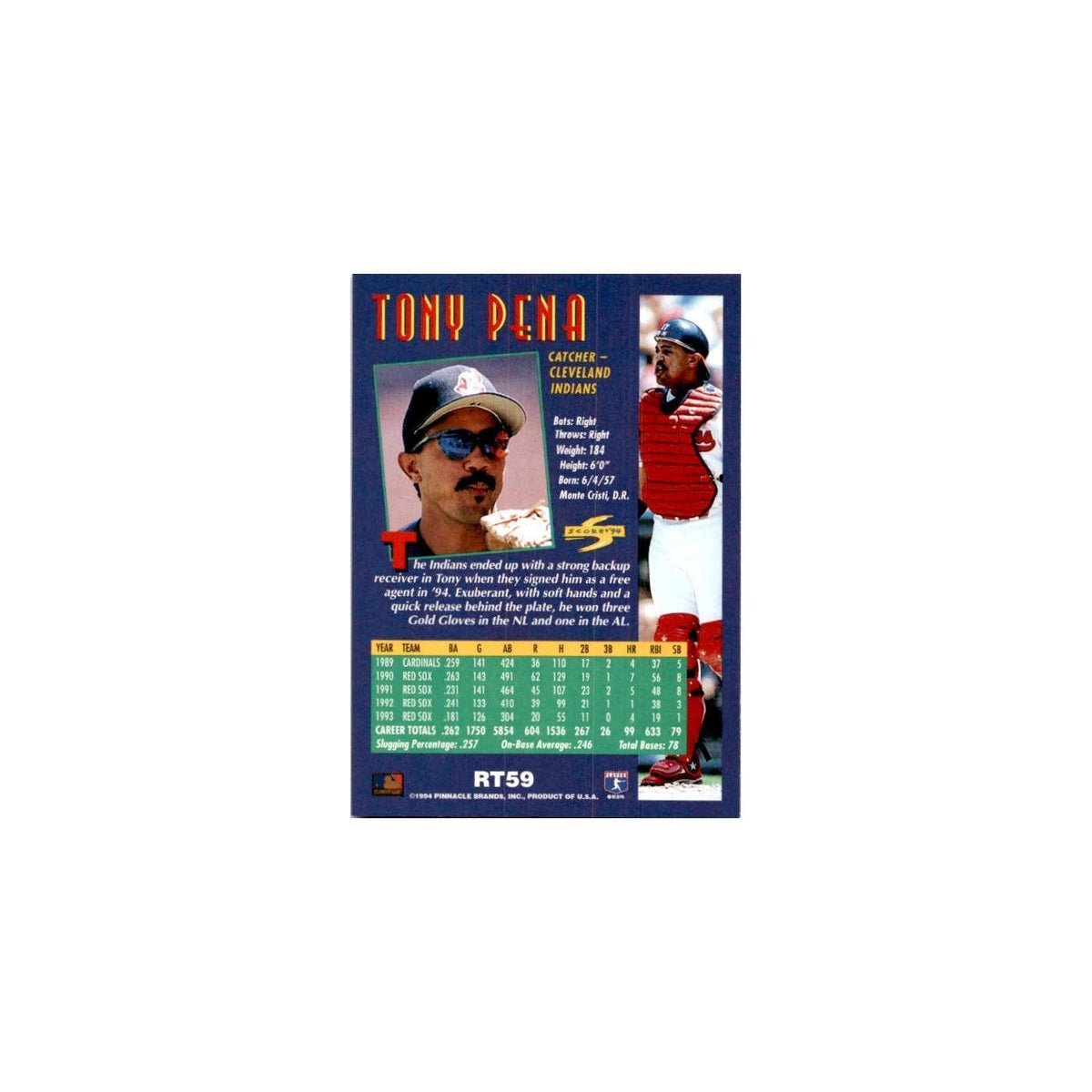 Tony Pena 1994 Score Rookie & Traded #RT59 Cleveland Indians Baseball Card NM