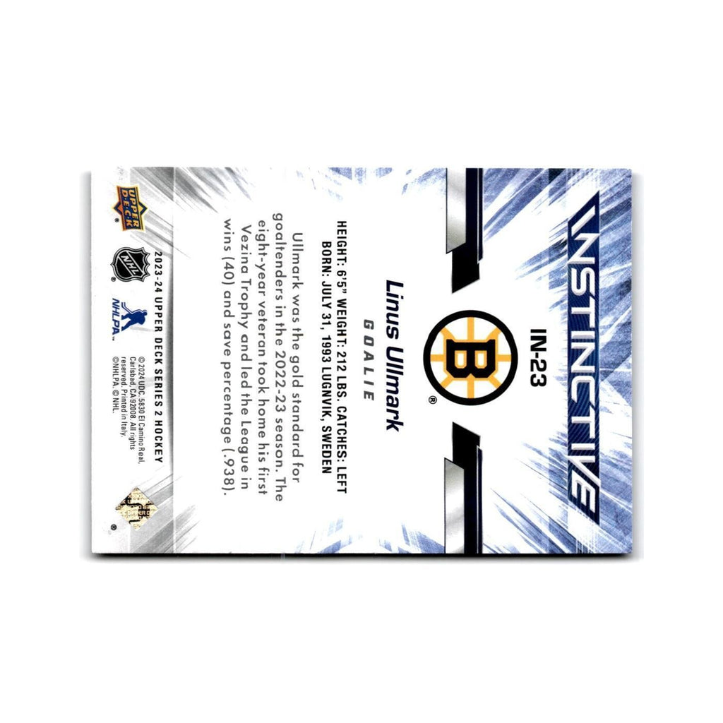 2023 Upper Deck Instinctive Linus Ullmark Boston Bruins #IN-23