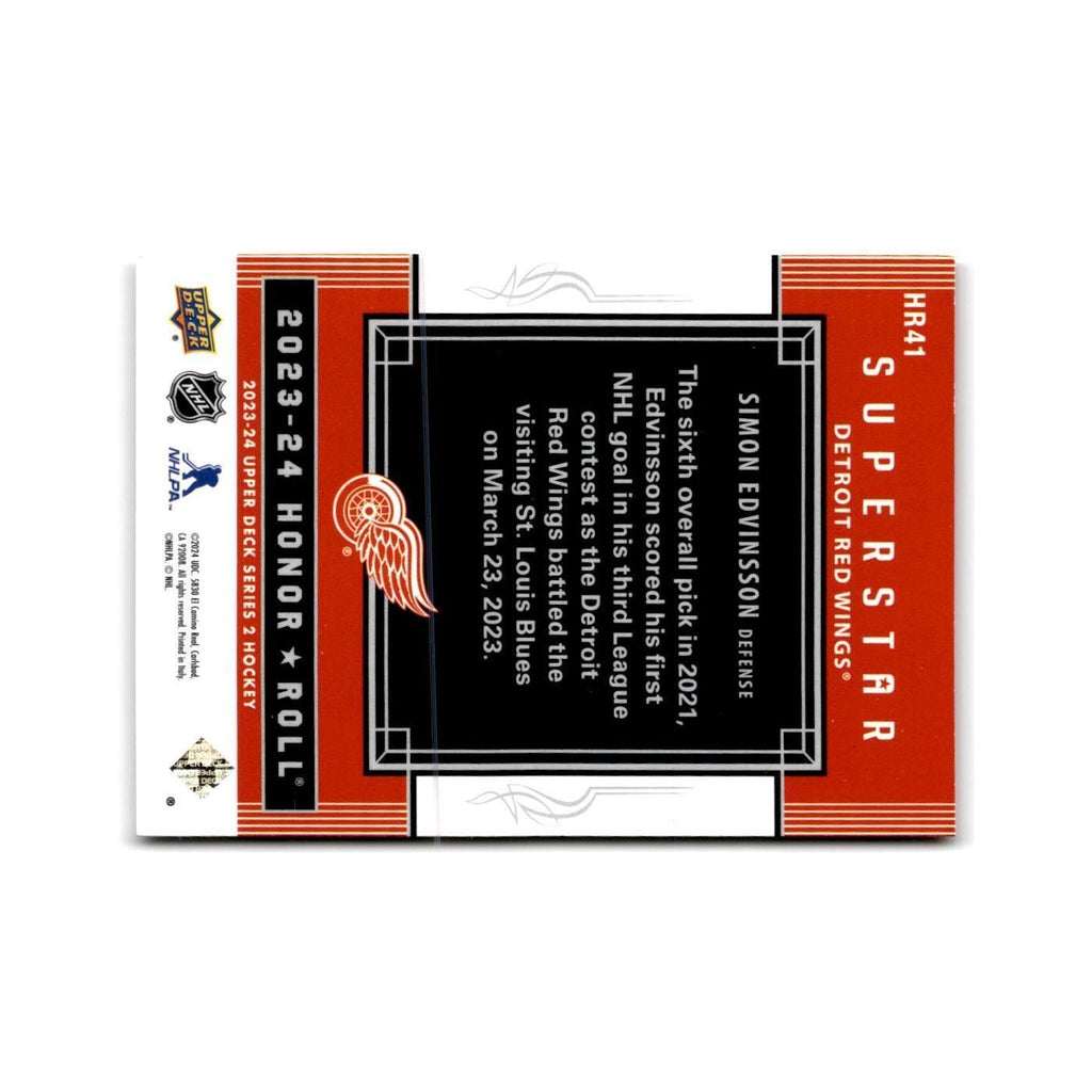 2023 Upper Deck Honor Roll Red Rainbow Simon Edvinsson Detroit Red Wings #HR41