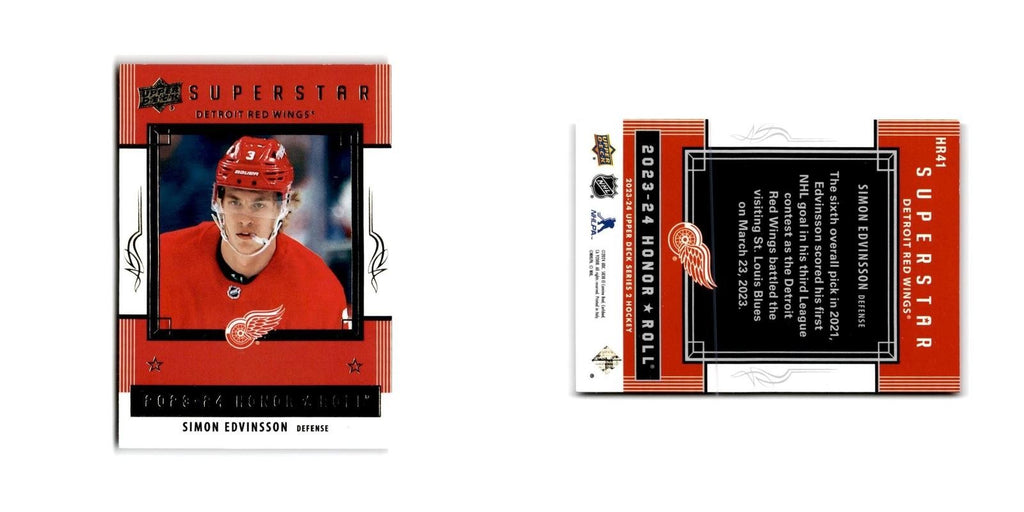 2023 Upper Deck Honor Roll Red Rainbow Simon Edvinsson Detroit Red Wings #HR41