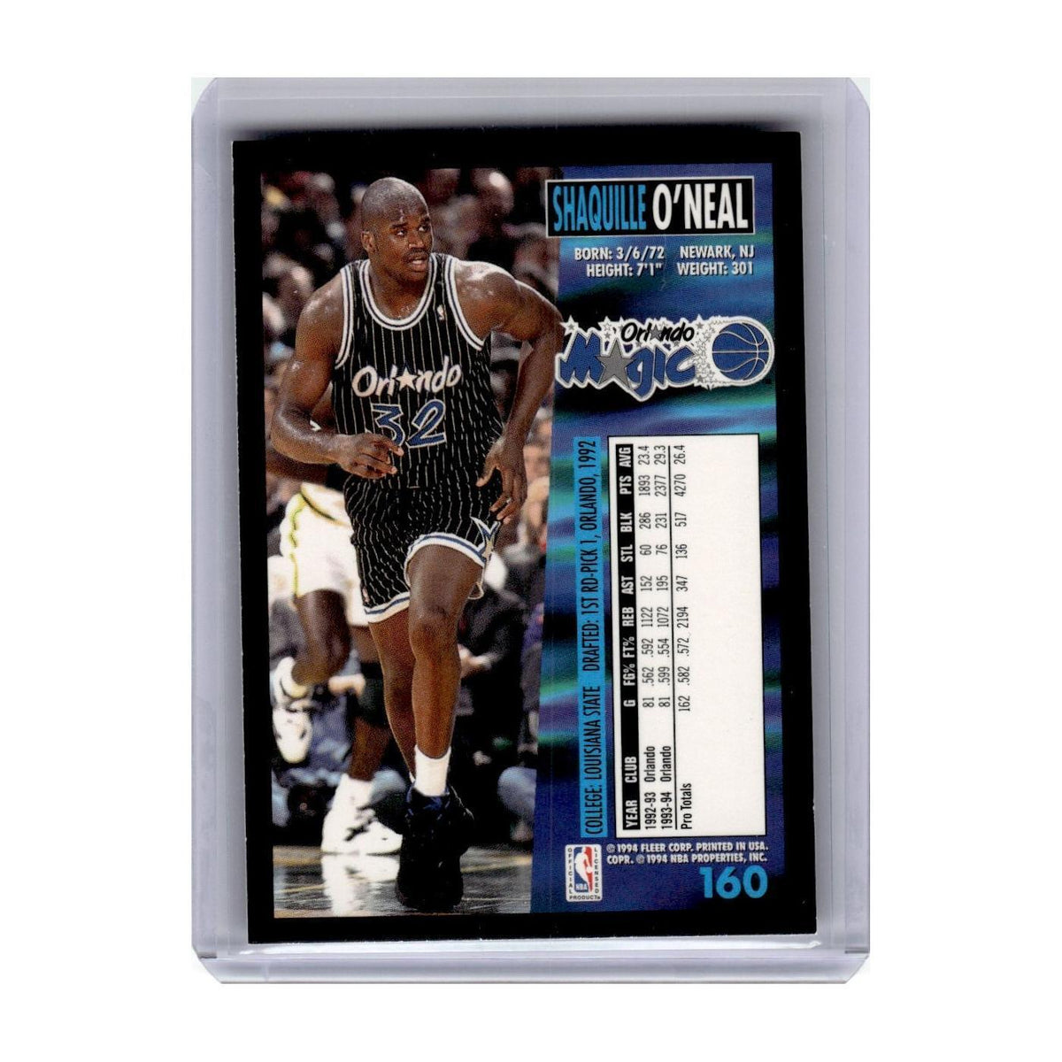 1994 Fleer Shaquille O'Neal Magic #160
