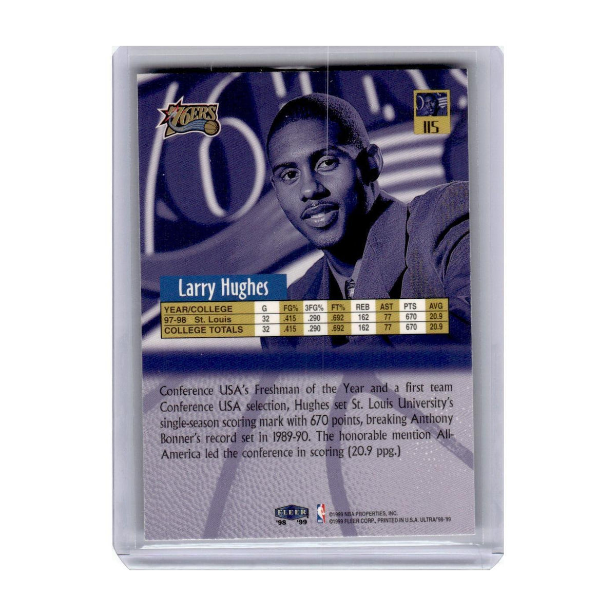1998 Fleer Ultra Larry Hughes RC #115