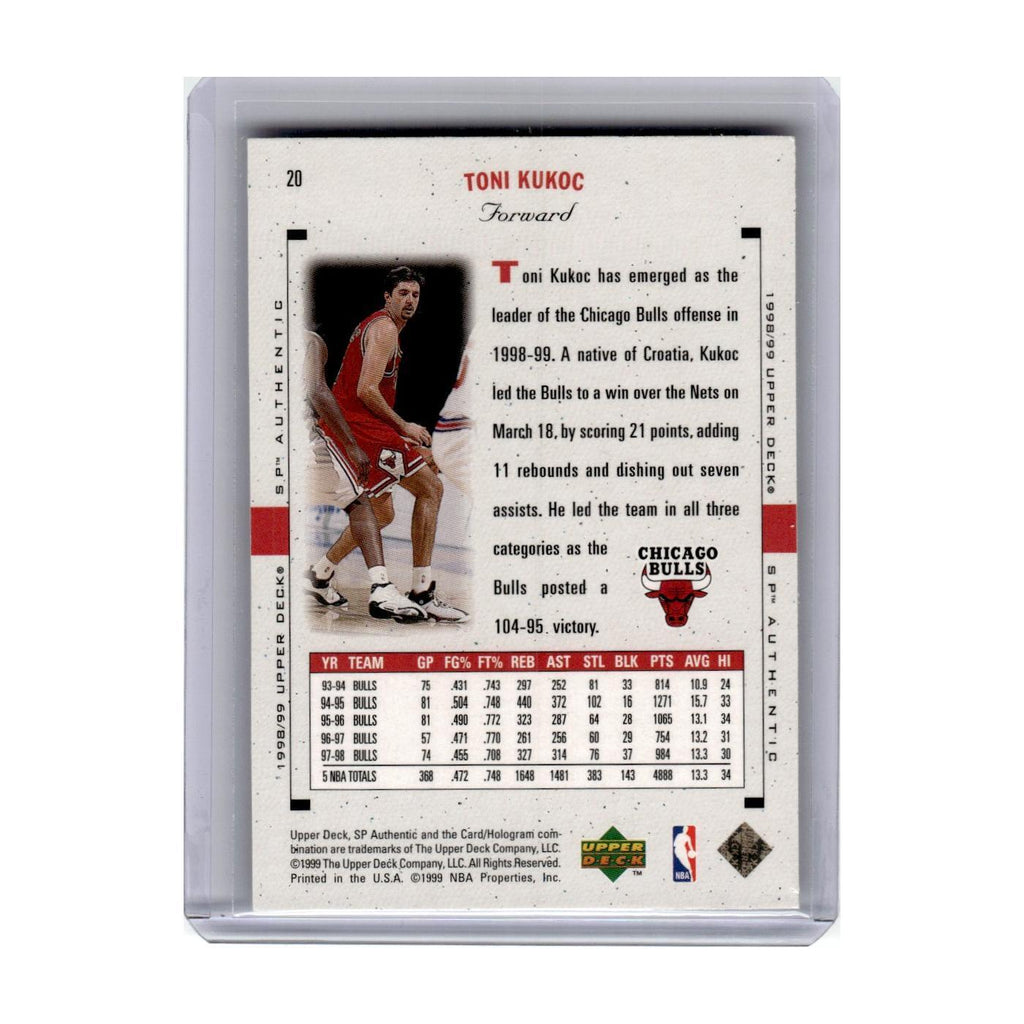 1998 SP Authentic Toni Kukoc Bulls #20
