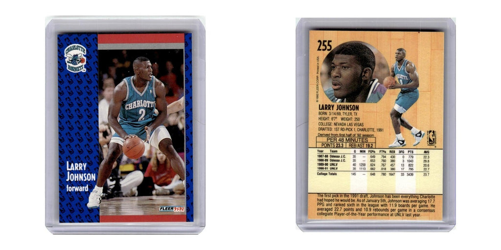 1991 Fleer Larry Johnson RC Hornets #255
