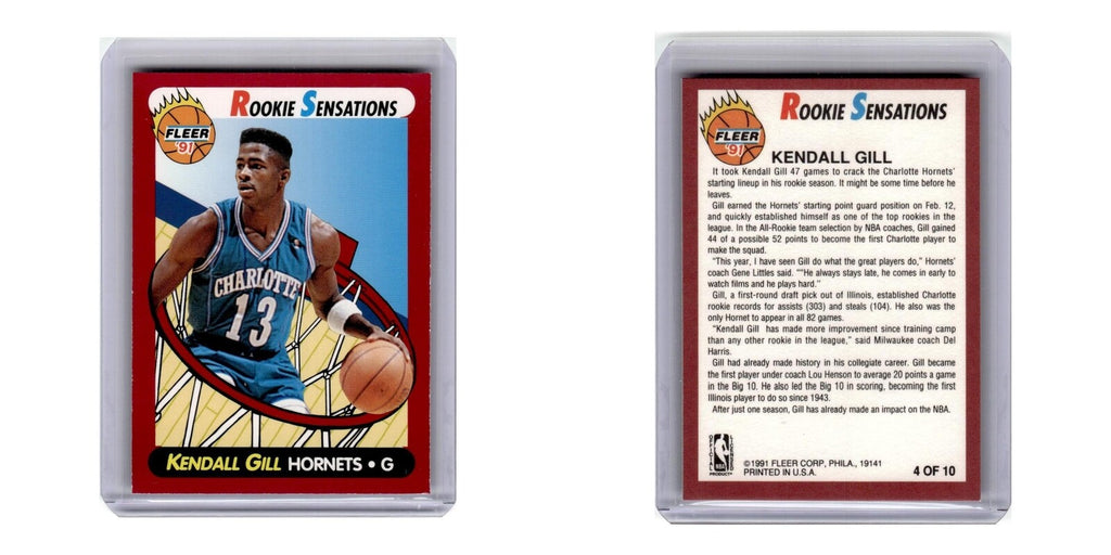 1991 Fleer Rookie Sensations Kendall Gill Hornets #4