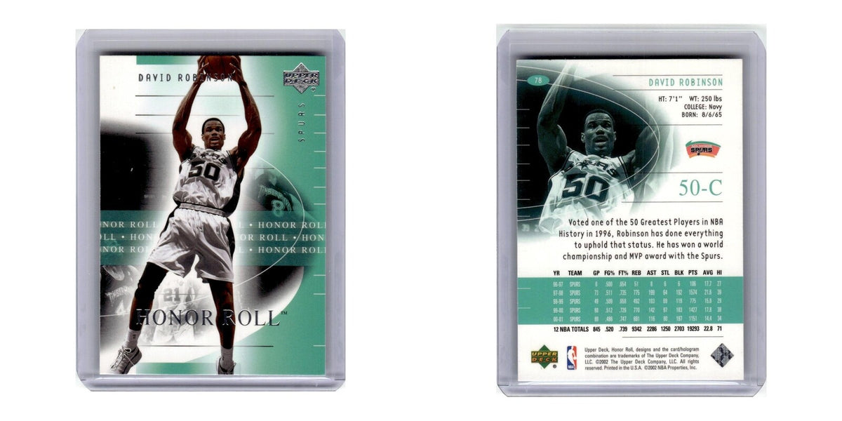 2001 Upper Deck Honor Roll David Robinson Spurs #78