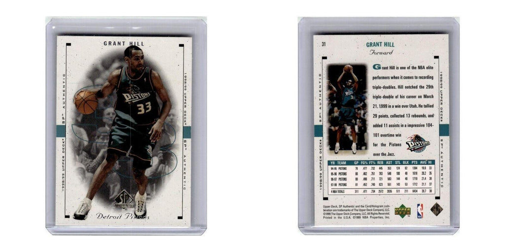 1998 SP Authentic Grant Hill Pistons #31