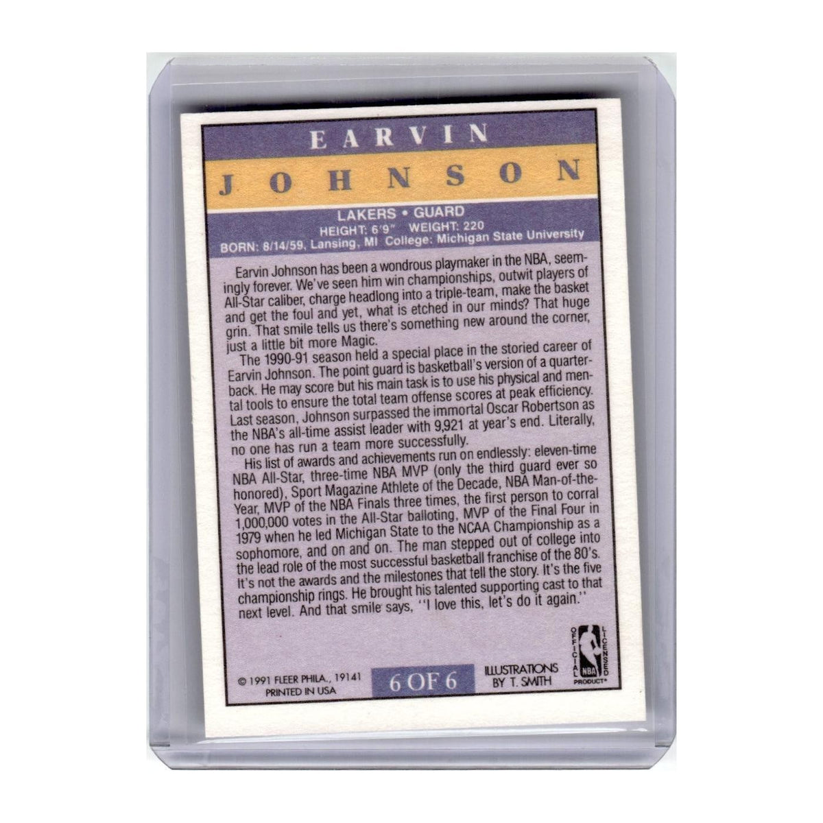 1991 Fleer Earvin Johnson Lakers #6