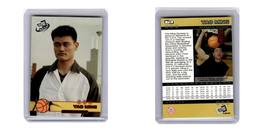 2002 Press Pass Yao Ming Shanghai Sharks #T18