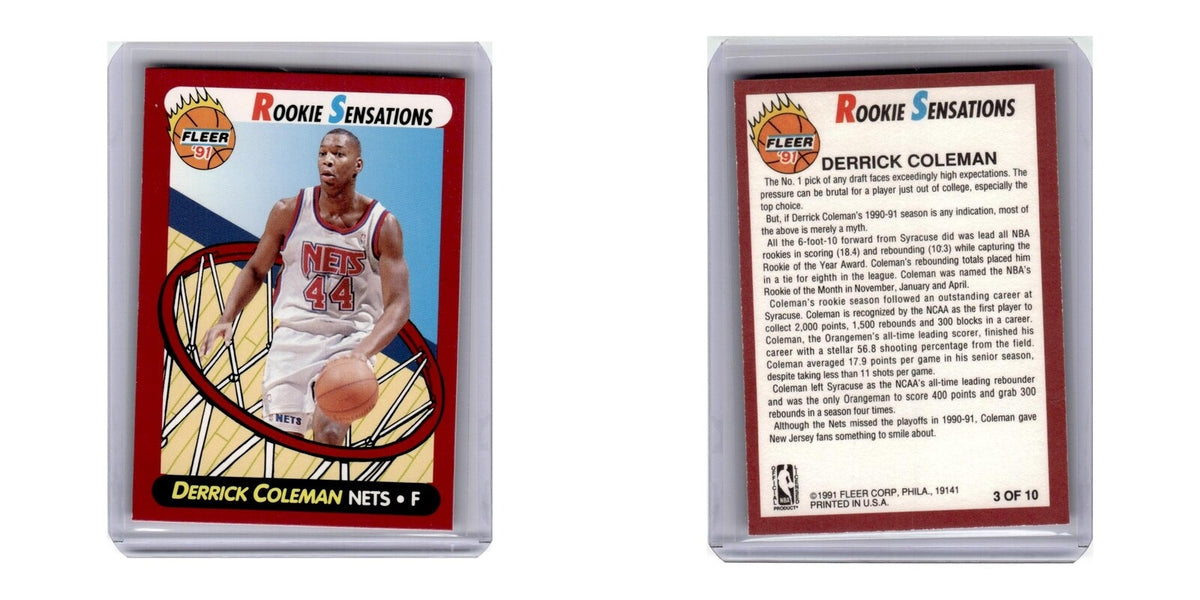 1991 Fleer Rookie Sensations Derrick Coleman Nets #3