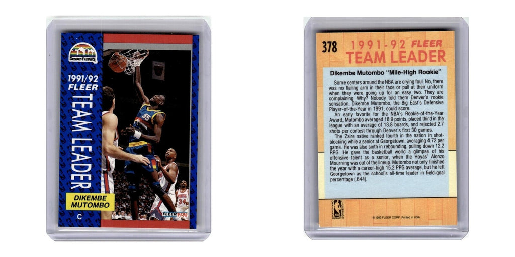1991 Fleer Dikembe Mutombo Nuggets #378