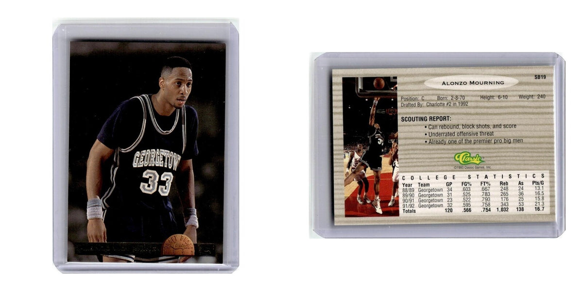 1993 Classic Draft Picks Alonzo Mourning Georgetown Hoyas #SB19