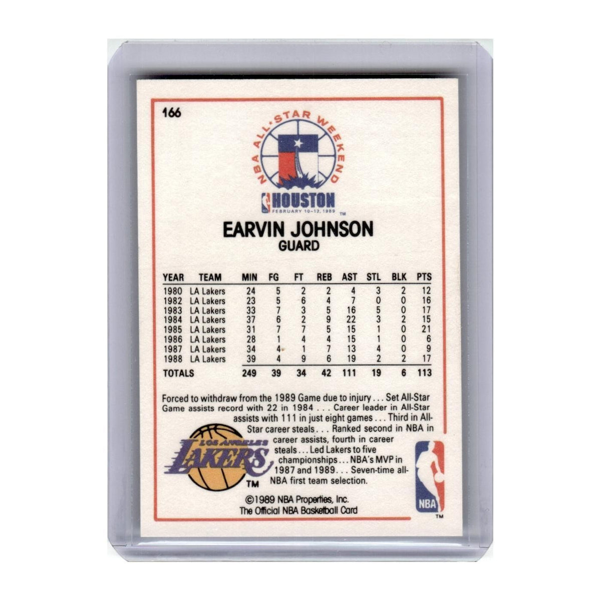 1989 Hoops Earvin Johnson Lakers #166