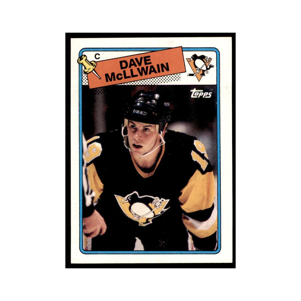 Dave McLlwain Rookie 1988 Topps #132 Pittsburgh Penguins Hockey Card NM