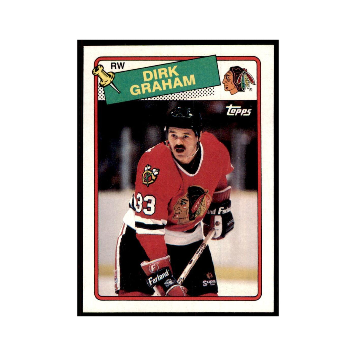 Dirk Graham 1988 Topps #135 Chicago Blackhawks Hockey Card NM