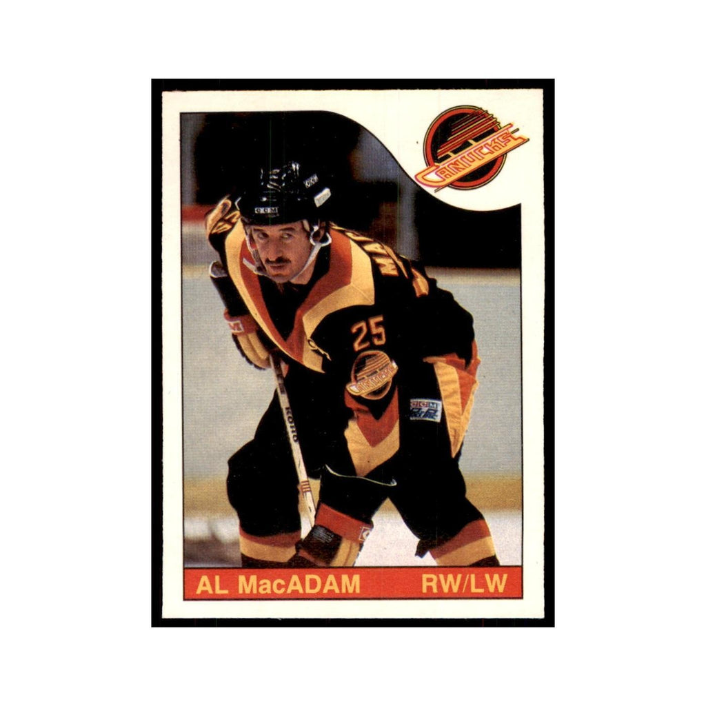 Al MacAdam 1985 O-Pee-Chee #209 Vancouver Canucks Hockey Card NM