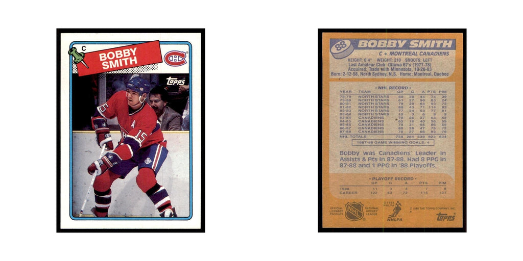 Bobby Smith 1988 Topps #88 Montreal Canadiens Hockey Card NM