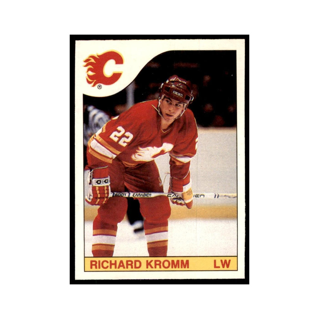 Richard Kromm 1985 O-Pee-Chee #222 Calgary Flames Hockey Card NM