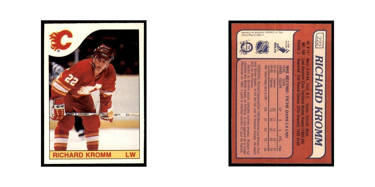 Richard Kromm 1985 O-Pee-Chee #222 Calgary Flames Hockey Card NM