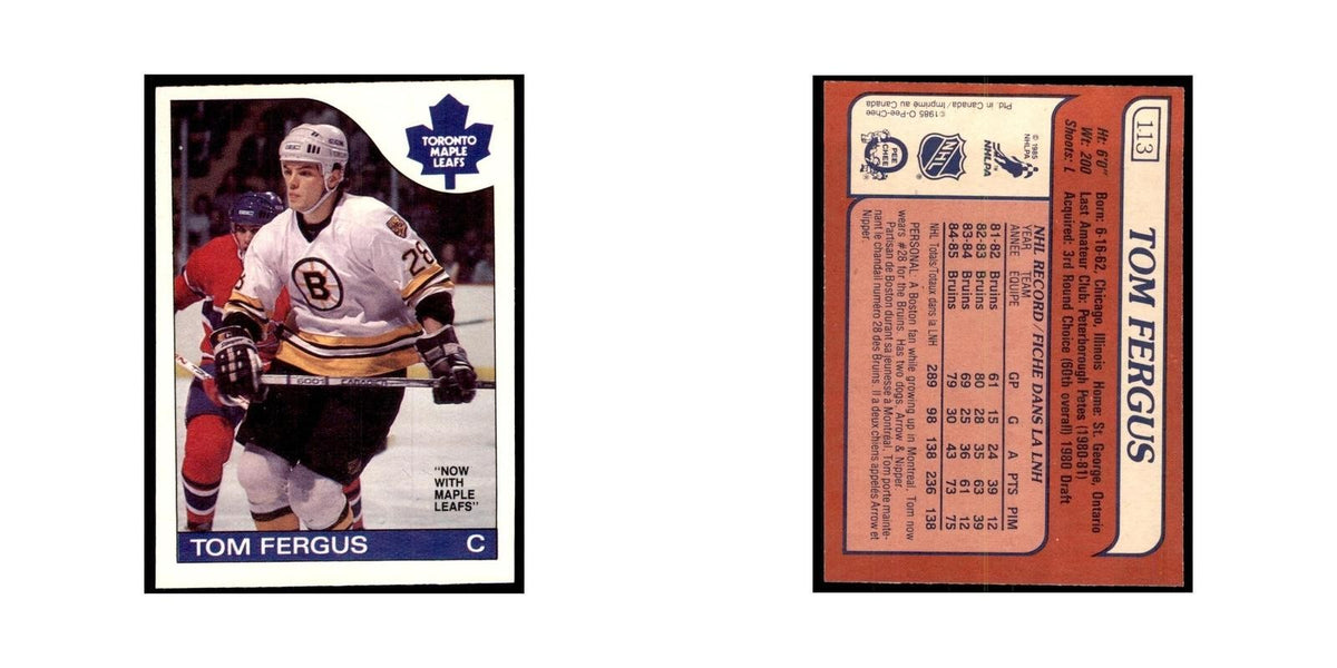 Tom Fergus 1985 O-Pee-Chee #113 Toronto Maple Leafs Hockey Card NM